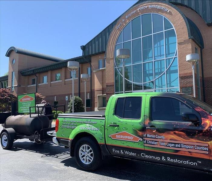 SERVPRO truck in front of the Bowling Green Police Department